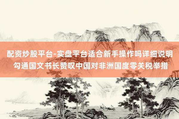 配资炒股平台-实盘平台适合新手操作吗详细说明 勾通国文书长赞叹中国对非洲国度零关税举措